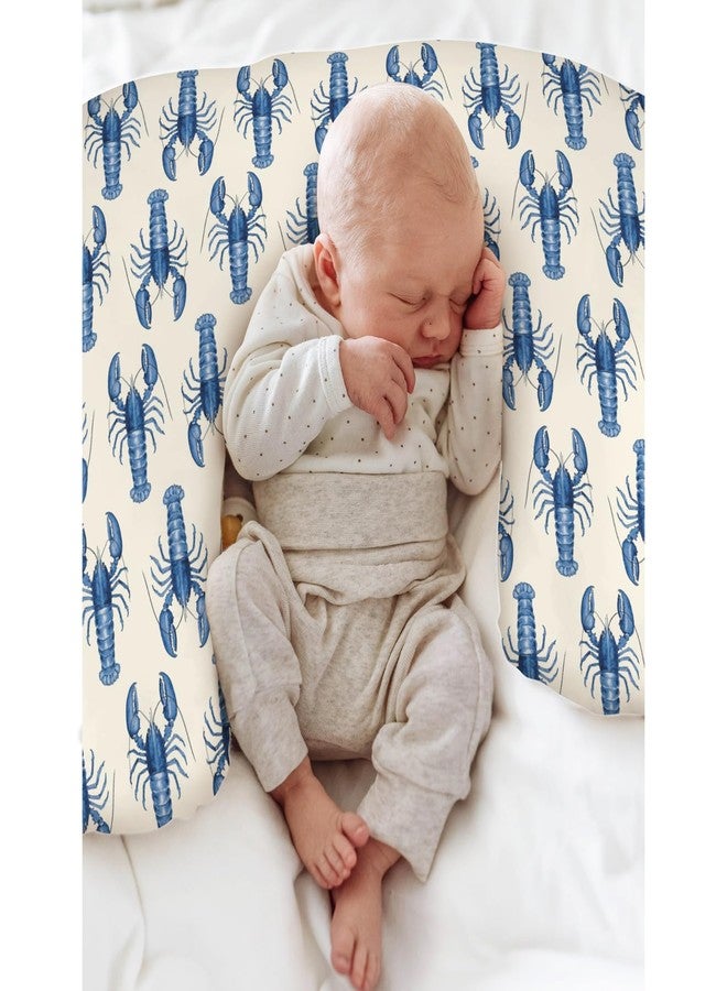 ZoUbqchY Blue Lobster Baby Nursing Pillow Covers for Boy Girl Nautical Marine Animal Nursery Slipcovers for Breastfeeding Pillows Neutral Sea Beach Summer Soft Stretchy Removable Cover for Newborn Infant - Image 4